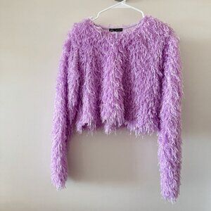 ZARA FEATHER EFFECT CROPPED SWEATER WOMEN'S SIZE Large